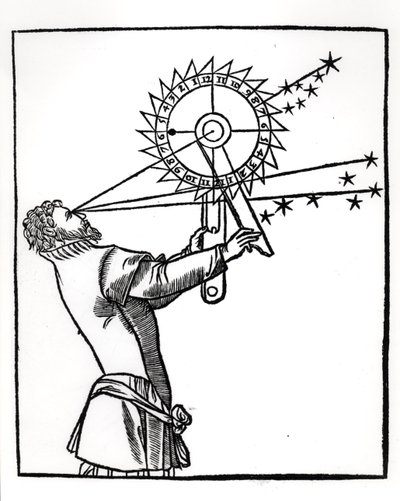 An astrolabe, illustration from Cosmographia by Petrus Apianus, published in Paris by Vivant Gualtherot, 1551 by French School
