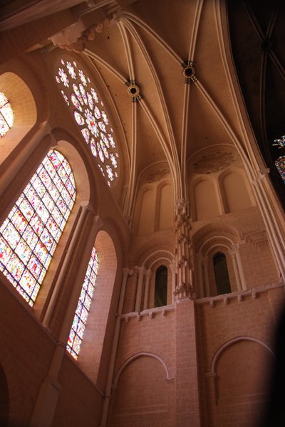 An interior view of the western-most bay in front of the rose window by French School