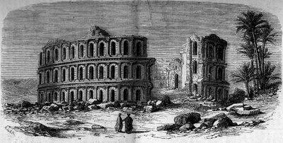 Ancient architecture: Roman amphitheater (3rd century) in El Djem, Tunisia by French School