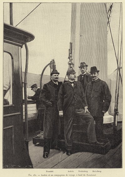 Andree and His Traveling Companions aboard the Svensksund by French School