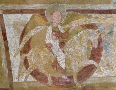Angel on Horseback, from the ceiling of the crypt by French School