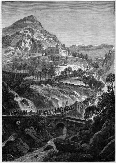Annual Pilgrimage of March 21 at the Convent of St. Benoit on Mount Caro, Italy by French School