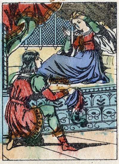 Anonymous illustration for “Sleeping Beauty”, tale by Charles Perrault. Wood engraving of Imaging Pellerin - Epinal, late 19th century. by French School