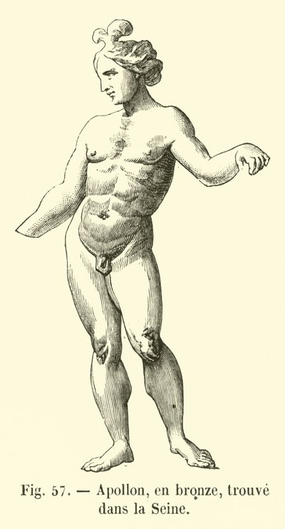 Apollo, in Bronze, Found in the Seine by French School