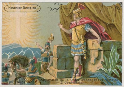 Apparition of the Cross Announcing Victory to Constantine at the Battle of Milvian Bridge, 312 by French School