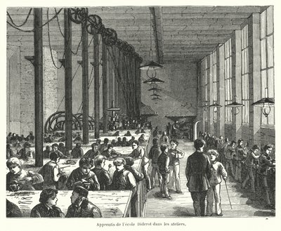 Apprentices in the workshops of the Ecole Diderot in Paris, France by French School