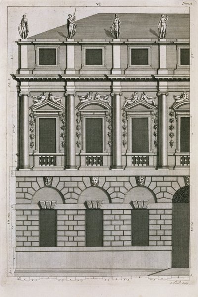 Architectural design demonstrating Palladian proportions, c.1716 by French School