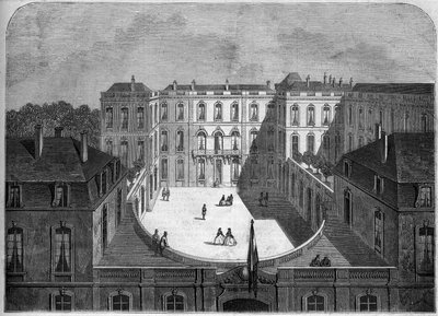 Architecture: view of the hotel de la Caisse des depots et consignations (18th-19th century), Paris by French School