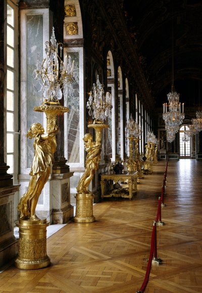 Architecture: View of the Restored Ice Gallery. Versailles. Musee du Chateau by French School