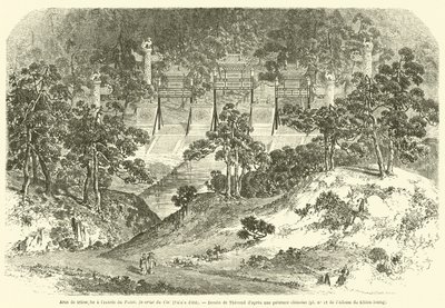 Triumphal Arches at the Entrance of the Palace Favored by Heaven, Summer Palace (engraving) by French School
