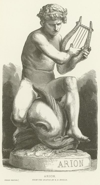Arion riding a dolphin by French School
