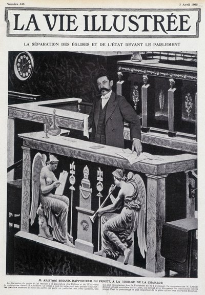 Aristide Briand at the Grandstand of the Chamber (Separation of Church and State) - in 