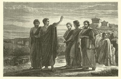 Aristotle exiled from Athens with his disciples by French School