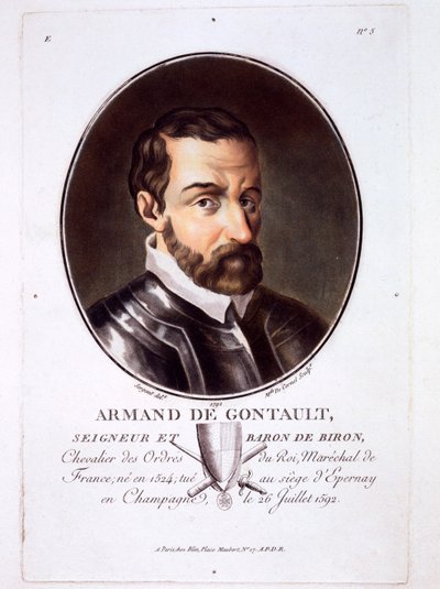 Armand de Gontaut, from Portraits des grands hommes, femmes illustres, et sujets memorables de France by French School