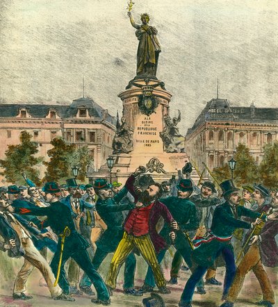 Arrest of deputy Pierre Baudin (1863-1917) during a demonstration on May 1st at the Place de La Republique in Paris by French School