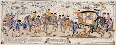 Arrest of the King and His Family at Varennes on 22 June 1791 by French School