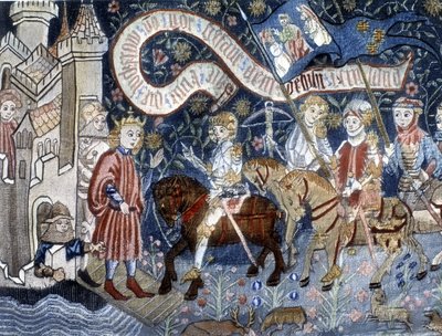 Arrival of Joan of Arc at Chinon Castle 6 March 1428 by French School