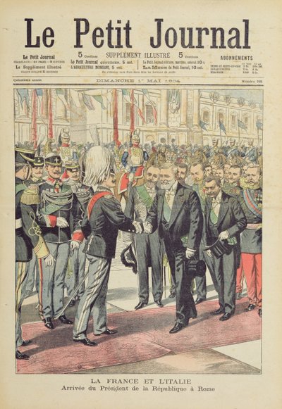 Arrival of the President of the French Republic, M. Loubet, in Rome for a state visit to Italy in April, 1904 by French School