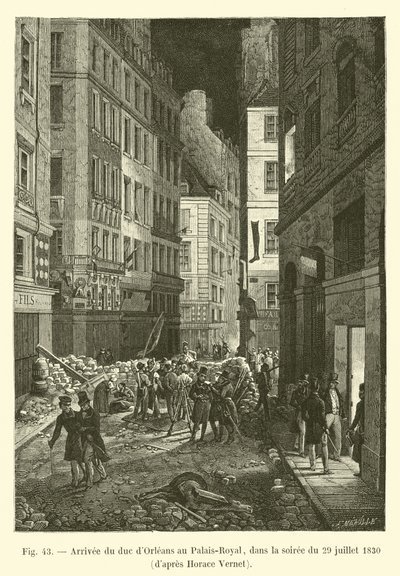 Arrival of the Duke of Orleans at the Palais-Royal, on the evening of July 29, 1830, after Horace Vernet by French School