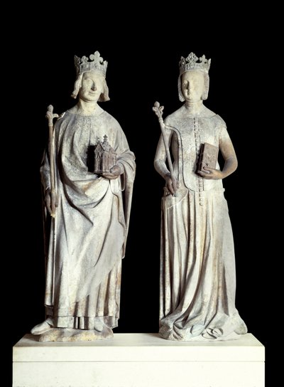 Statues of the King of France Charles V and Queen of France Jeanne de Bourbon by French School