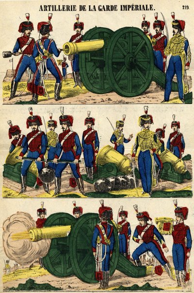Artillery of the Imperial Guard. Picture of the 19th Century Epinal by French School