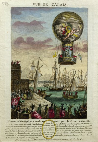 Ascent of a Mongolfiere Hot Air Balloon at Calais by French School