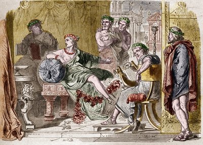 Aspasia of Miletus, the Greek Courtesan of the 5th century BC. Engraving by French School