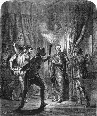 Assassination of Admiral de Coligny during the massacre of Saint-Bartholomew in 1572. In 