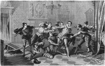 Assassination of Henry I of Lorraine, Duke of Guise known as the Balafré (1550-1588), December 23 by French School