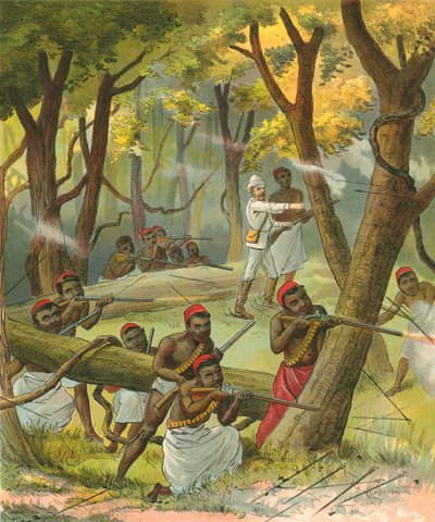 Attacked by Natives in Africa by French School