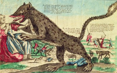 Attacks by the beast of Gevaudan in 1764 by French School