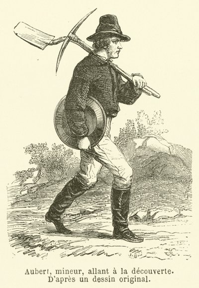 Aubert, miner, going on a discovery by French School