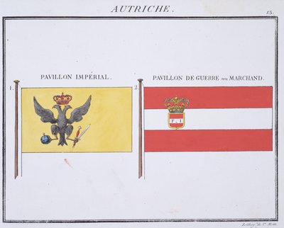 Austrian Flags, from a French book of Flags, c.1819 by French School