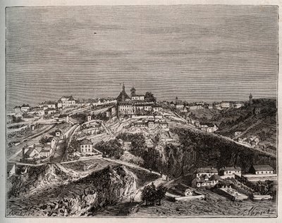 Avallon - Bourgogne-Franche-Comte - engraving in 