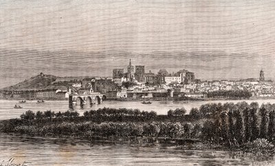 Avignon in Vaucluse - engraving in La France illustree: geography, history, administration statistique by V.A. Malt-Brown. 1884 by French School