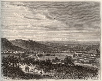 Ay and the mountain of Reims - department of the Marne - engraving in La France illustree: geography, history, statistical administration by V.A. Malt-Brown. 1884 by French School