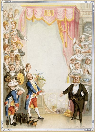 Background print for a menu by French School