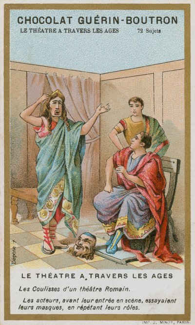 Backstage in a Roman theatre by French School