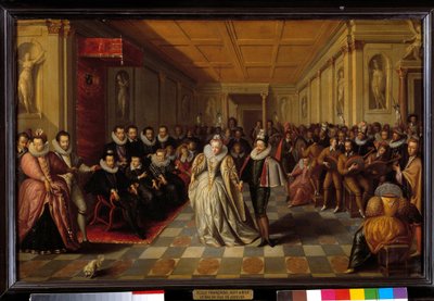 Ball at the Louvre in the Presence of Henri III and Catherine de Medicis for the Marriage of Anne, Duke of Joyeuse and Marguerite de Lorraine Vaudemont on 24 September 1581 by French School