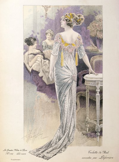 Ball gown, from Les Grandes Modes de Paris by French School