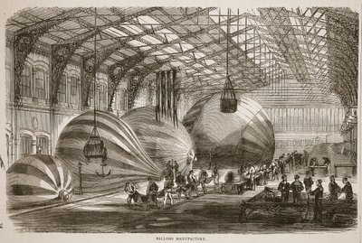 Balloon Manufactory, illustration from Cassells History of the War between France and Germany, 1870-1871 by French School