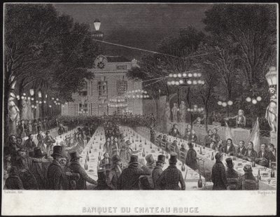 Banquet at the Chateau Rouge by French School