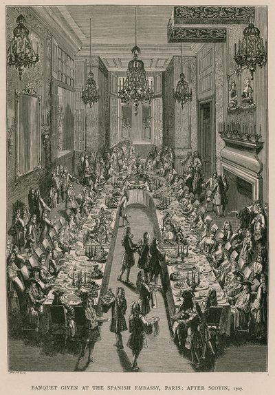 Banquet given at the Spanish Embassy, Paris (after Scotin, 1707) by French School