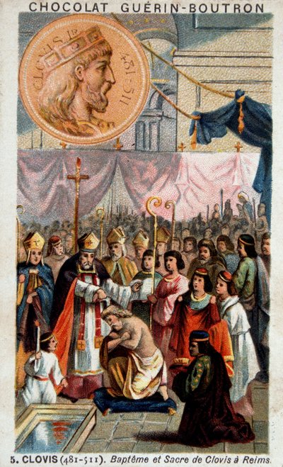 Baptism and Coronation of Clovis in the Cathedral of Reims, December 25, 496, by Saint Remi, Bishop of Reims by French School