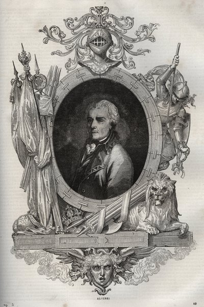 Baron Joseph Alvinczi, Austrian General - New National Encyclopedia by Maurice La Charest - 1870 by French School