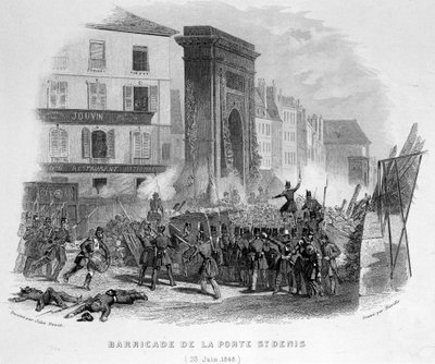 Barricade of the Porte Saint Denis (23 June 1848) - in 