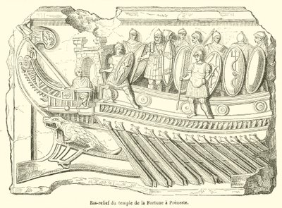 Bas-relief of the Temple of Fortune at Preneste (engraving) by French School