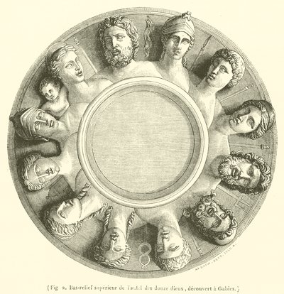 Upper Bas-relief of the Altar of the Twelve Gods, Discovered at Gabies by French School