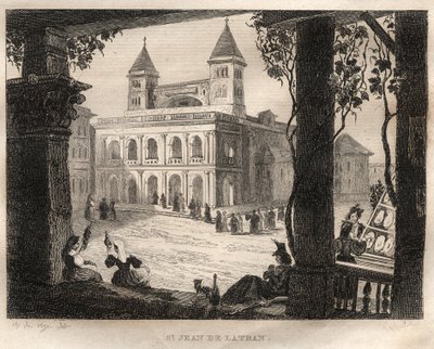 Basilica of San Giovanni Laterano, Rome - Saint John of Lateran - Engraving from 