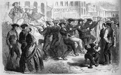 Basque custom: the dance of sticks. Basque Country by French School